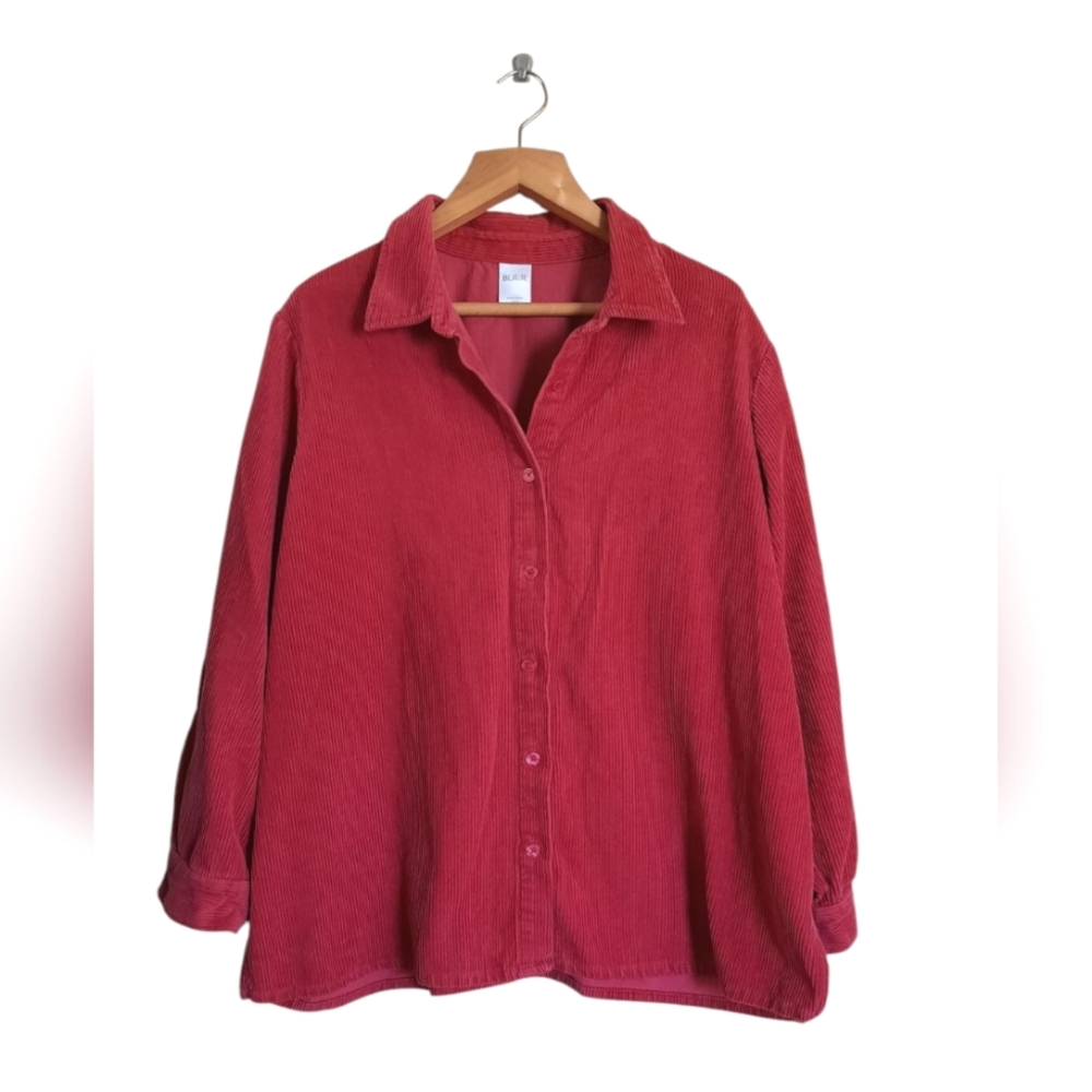 Blair Pink Corduroy Button Down Shirt Shacket